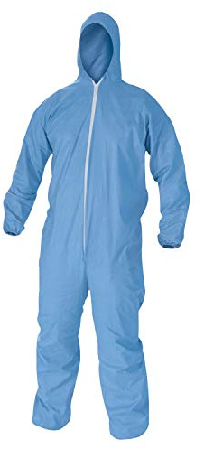 KleenGuard 45024 A60 Elastic-Cuff, Ankles & Back Hooded Coveralls, Blue, X-Large (Case of 24)