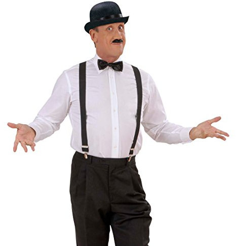 NET TOYS Chapeau Melon Noir Deluxe Chapeau en Feutre Charly Chapeaux Carnaval Chapeau de fête Carnaval Mardi Gras