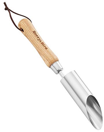 Berry&Bird Zwiebelpflanzer, Edelstahl-Garten manueller Lochgräber, landwirtschaftliches Dibble-Werkzeug mit Holzgriff zum Pflanzen von Samen, Gartenzaun, Blumenpflanzer