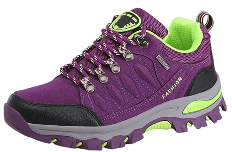 Vandringsskor för Kvinnor Vandringsskor Utomhus För Alla Årstider, Lågtopp Sportskor, Klättring, Resor, Fiske, Camping, Bergsklättring Purple, 35