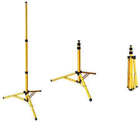 Lospitch - Trípode telescópico para iluminación de obras de construcción, iluminación con proyectores, trípode para focos y focos led, altura ajustable, color: amarillo