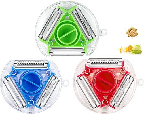 3 pezzi Pelapatate Pela Verdure，Taglia Verdure，per Il Campeggio in Famiglia, Picnic E Viaggi.