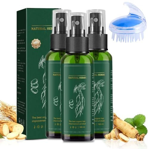 WRQNKAJT Korean Red Ginseng Spray Rigenerante Per Capelli,Siero Spray Per La Crescita Dei Capelli Allo Zenzero,Anti Hair Loss And Hair Regrowth (3pcs)