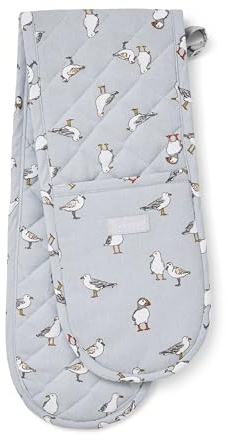 Cooksmart Coastal Birds Double Oven Gloves Heat Resistant