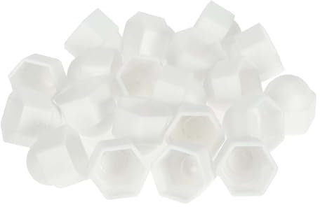 INFINAUTO Wheel Lug Nut Bolt Exterior 21mm Rims Tire Nut Screws Dust Cap Cover Nut Protector Plastic White