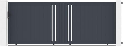 Casanoov Portail coulissant 4m GIONA H.160cm aluminium gris