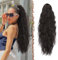 FESHFEN Coleta Postiza Pelo Natural con Pinza Cola Postiza Largo Ondulado Rizado Marrón Negro Sintética Extensiones Coleta Postizos para Mujeres, 65 cm