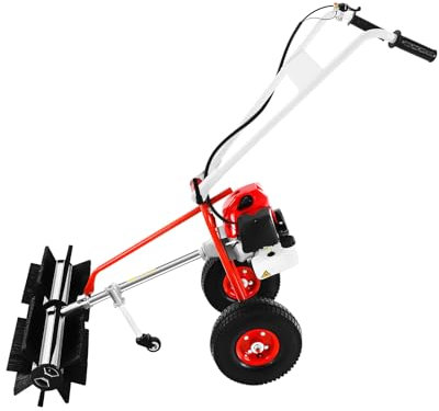 43CC Gasoline Lawn Sweeper, cepillo para césped artificial, barredora manual, escoba motor de gasolina, escoba de motor, barredora, removedor de nieve, recogedor de nieve