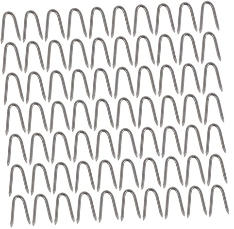 VICASKY 70 clavos de hierro en forma de U para jardín para fijar vallas y malla de alambre. Clavos de fijación duraderos para herramientas de césped eficaces para alambre de pollo