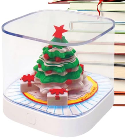 Calendario a strappo, calendario scultura in carta con albero di Natale con luce, pianificatore per pianificazione 'ufficio, gestione del , monitoraggio delle faccende dei bambini, scuola
