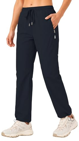 Rapbin Women's Walking Hiking Cargo Trousers Lightweight Quick Dry Water Resistant Casual Work Outdoor Pants with Zip Pockets