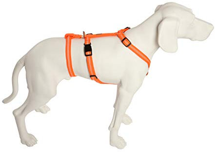 Feltmann No Exit ausbruchsicheres Hundegeschirr für Angsthund, Sicherheitsgeschirr für Pflegehunde, Panikgeschirr, Super Soft, Neonorange, Bauchumfang 55-75 cm, 20 mm Bandbreite