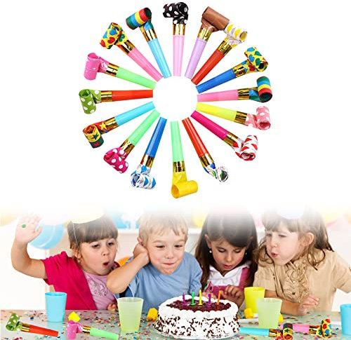 Kinder Party Gebläse, Luftrüssel Kinder Tröten Kindergeburtstag, Mehrfarbig Party Gebläse, Neujahr Party Krachmacher Gebläse Krachmacher, Mehrfarbig Partytröten Luftrüssel, 20 Stück