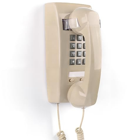 Retro Wall Telephone with Mechanical Ringer Vintage Wall Phones for Landline Wall Mount with Adjustable Volume Old Fashioned Corded Phone for Kitchen Home School Office