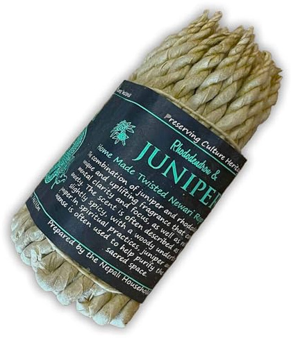 Ancient Wisdom Pure Herbs Rope Incense - Authentic Nepali Rhododendron & Juniper Blend, Handmade for Aromatic Ambience in Stupas & Homes, Traditional Himalayan Craftsmanship