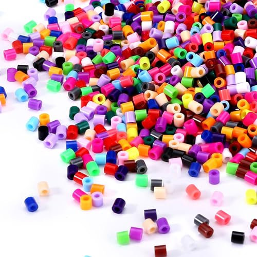 Fontien Bügelperlen Set 5mm Bügelperlen 10000 Stück Steckperlen 20 Farben Basteln Kinder Geschenk DIY für Ostern Party Geburtstag