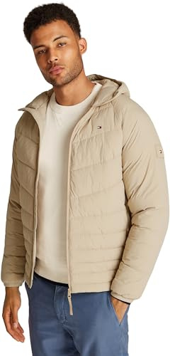 Tommy Hilfiger Uomo Giacca Imbottita Mix Quilt con Cappuccio, Beige (Sandalwood), XXL