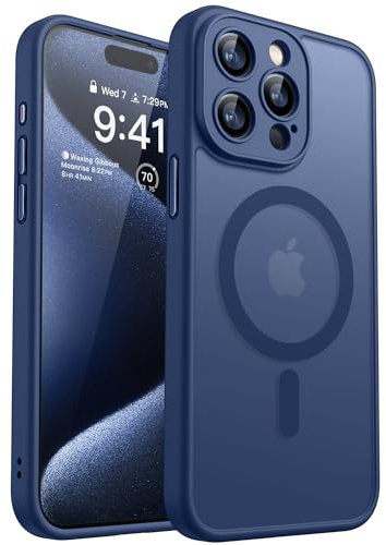 CANSHN 2024 Neu für iPhone 15 Pro Hülle mit Kameraschutz für Magsafe (TOP Militärschutz & Magnetkraft) Extrem Haltbarkeit Hülle iPhone 15 Pro Case Stoßfest, Dunkelblau