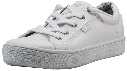 Skechers BOBS Women's B Extra Cute - 2Cute4U Sneaker, White/Silver, 8 UK Wide