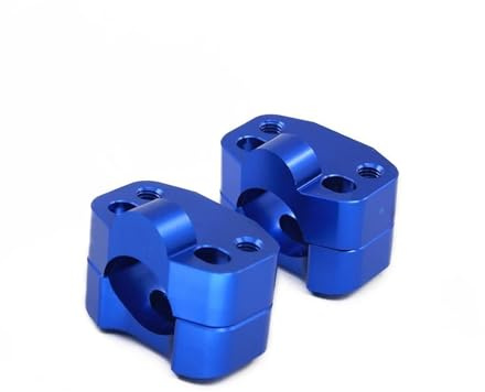 Torretas Manillar CNC, 1 Par De Soportes De Barra Y Pernos, Adaptador Manillar Abrazadera Elevadora Montaje Manillar De 7/8 a 1 1/8 28mm Motocicleta Aluminio Elevador Manillar Moto(Azul)
