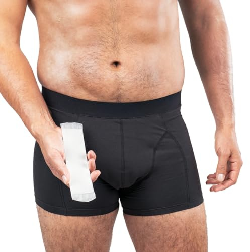 MoliCare Men - Invisible Absorbent Washable Incontinence Pants with Pads Discreetly Hidden in Inner Pocket, Size L, Wash at 60° C, Black