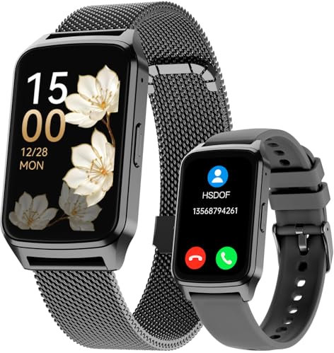 paybay Smart Fitness Watch for Women, Activity Tracker 24/7 Heart Rate Blood Oxygen Sleep Monitor, Calorie Step Counter Pedometer IP68 Waterproof for Android and iPhone (Black, 1.57)