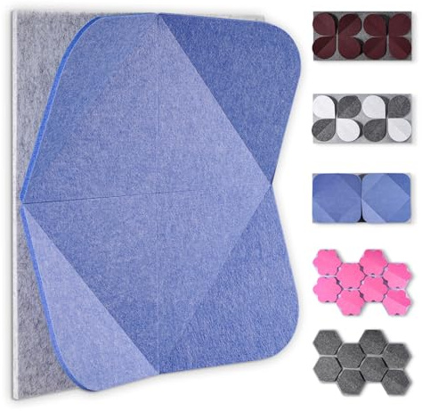 DOLLAR BOSS Paneles acústicos para pared, 8 unidades de 12 x 12 pulgadas, paneles insonorizados para pared, panel decorativo de doble capa absorbente de sonido para paredes para estudio de grabación