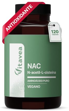 NAC - 590 mg - Soporte De Glutatión - Antioxidante - Tratamiento De 4 Meses | Protección Celular Frente Al Estrés Oxidativo - Producción De Glutatión - Sin Gluten Ni OGM - 120 Cápsulas - Vitavea