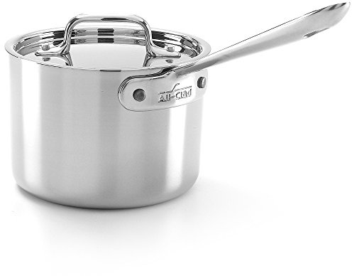 All-Clad BD55202 D5 Brushed 18/10 Stainless Steel 5-Ply Bonded Dishwasher Safe Sauce Pan Cookware, 2-Quart, Silver
