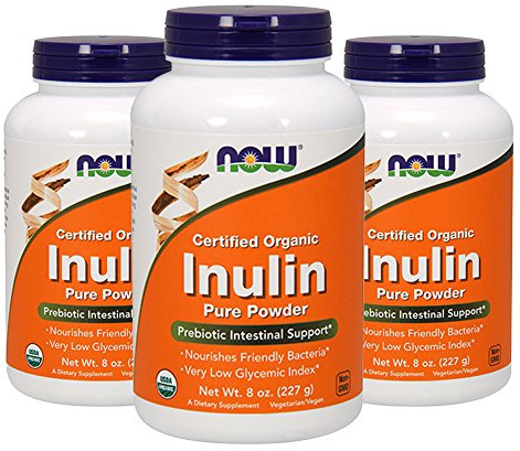 NOW Foods Inulin (Certified Organic) - 8 oz (Pack of 3)