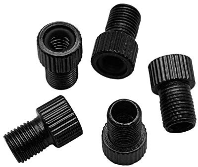 InnoLife Valve Converter (5 Pcs), Aluminum Presta to Schrader Adapter, Bicycle Bike Tube Pump Air Compressor Tools, Black