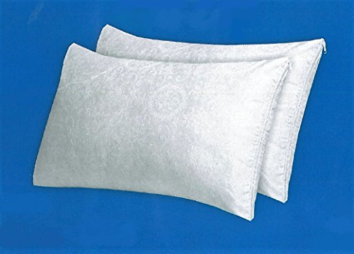 Fodere Copriguanciale-Copricuscini Coppia Federe salva cuscino bianche in cotone DAMASCO cm 50x80 con zip