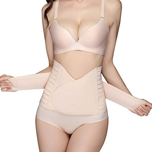KuKiMa Postpartale Unterstützung Bauch Gürtel Body Shaper Bauchgurt nach Geburt Korsett Postpartum Support Postpartum Gürtel Girdle Korsett für Frauen nach der Geburt, Beige
