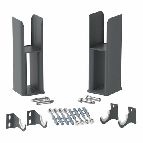 DuraTherm® Floor Mounting Radiator Leg Kit Feet Freestanding Supports for Double Flat Panel Radiators, Anthracite Grey