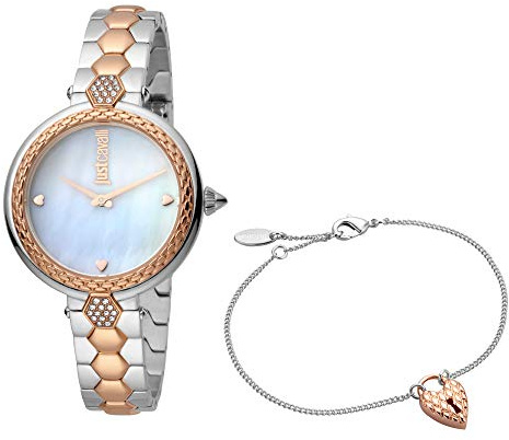 Just Cavalli Damen-Armbanduhr Creazione per te Analog Quarz Set inkl. Armband JC1L128M0605