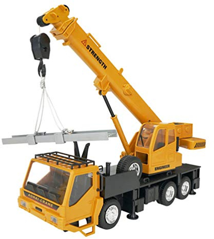 NUOBESTY Crane Truck Toy Remote Control Engineering Construction Vehicle Model Toy for Kids Toddlers