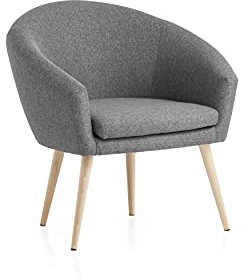 Traumnacht Relaxsessel, Cocktailsessel Theo, bequemer Polstersessel mit Armlehnen, produziert nach deutschem Qualitätsstandard, grau, 65 x 74 x 81 cm