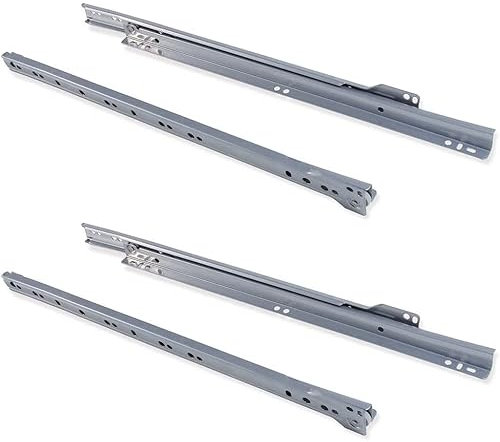 bricoleva.it Paquete de guías para cajones y cajones sin amortiguar grises en varios variantes, tamaño 35 cm, paquete de 2 pares