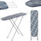 KADAX Table à Repasser 104 x 30 cm, Planche Pliable avec Housse en Coton Amovible, Support pour Fer, Pieds Antidérapants et Hauteur Réglable (Bleu)