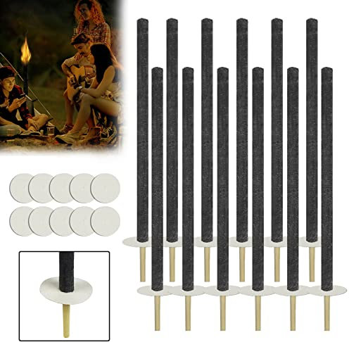 LZQ Tempo di combustione: 100 minuti per esterni, 25 pezzi, torcia di cera naturale per esterni, con manico extra lungo, torcia per bambini, giardino, escursione all'aperto