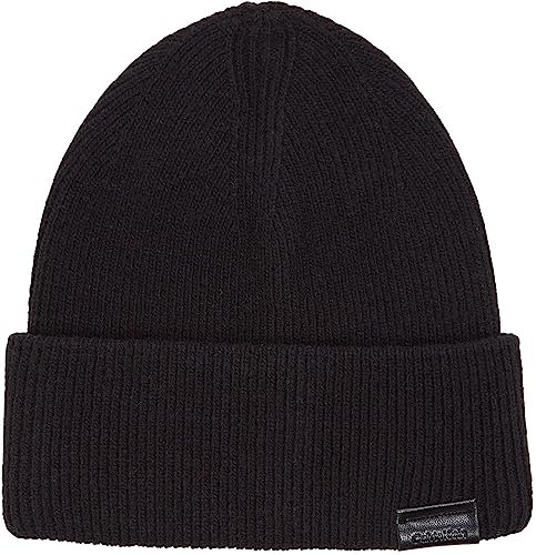 Calvin Klein Leather Patch Docker Beanie CK Black