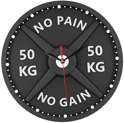 Dualoai Orologio da Parete 3D, Orologio Decorativo, Palestra Fitness, Sollevamento Pesi, Arredamento