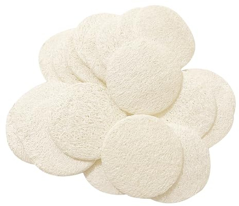 Lot de 30 éponges en luffa naturel pour le visage - Tampons exfoliants réutilisables pour le visage
