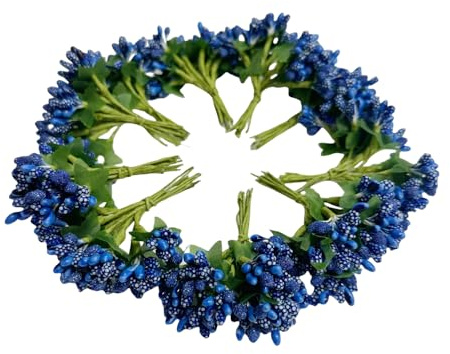 144 mini stami artificiali a pistillo e stelo morbido, 20 mm, piccole bacche per fai da te, matrimoni, fermagli per capelli da sposa, torte, corpetto da polso, anelli per candele, ghirlande