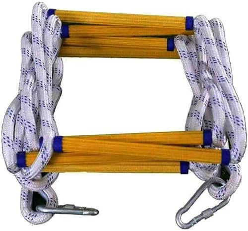 ZXXDSMYF Échelle de Secours avec mousquetons Robustes, échelle de Corde, échelle de Secours avec échelons Solides pour Enfants et Adultes, évasion Depuis Le Balcon de la fenêtre