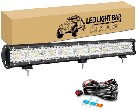 RIGIDON Barra Led 65 cm 26 540W Luz 4x4 Coche con 12V Cableado Kit