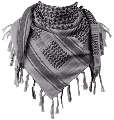 FREE SOLDIER Military Scarf Shemagh Men's Scarves Tactical Desert Scarf Bandana for Men & Women，Grey