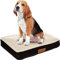 Ellie-Bo Hundebett für Innen, Matratze weich und waschbar, Bezug aus Kunst-Velours und Schaffell, Füllung: Polyesterfaser, für 107-cm-Hundekäfig, Größe XL: 100 x 66 x 10 cm, in Schwarz und Weiß