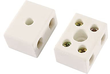 uxcell 2 Way 15A Ceramics Terminal Blocks High Temp Porcelain Ceramic Connectors 2pcs