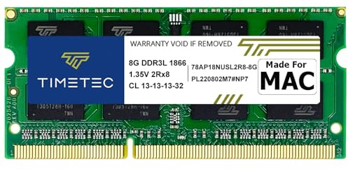 Timetec 8GB Compatible con Apple iMac de Finales de 2015 (27 Pulgadas con Pantalla Retina 5K) DDR3L 1867MHz / 1866MHz PC3L-14900 2Rx8 CL13 1.35V 204 Pin SODIMM Memoria RAM para Mac iMac 17,1